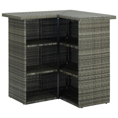 vidaXL Ensemble de bar de jardin 4 pcs avec coussins résine tressée gris