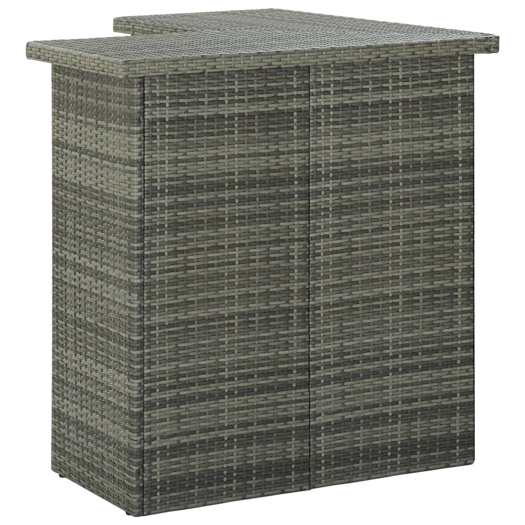 vidaXL Ensemble de bar de jardin 4 pcs avec coussins résine tressée gris