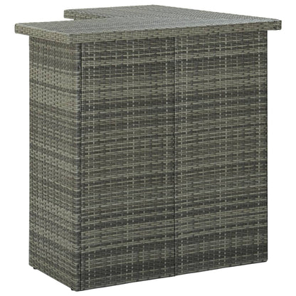 vidaXL Ensemble de bar de jardin 4 pcs avec coussins résine tressée gris