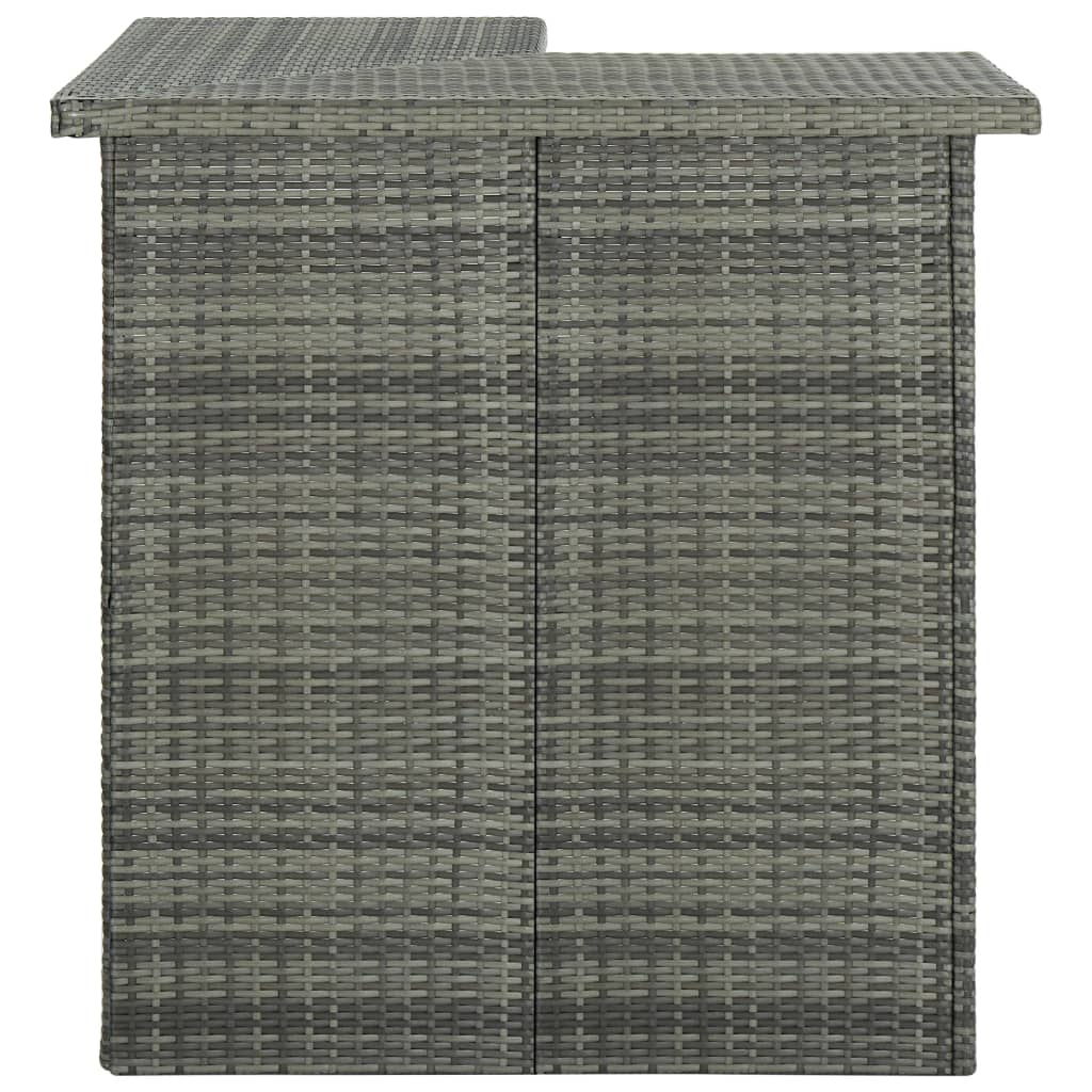 vidaXL Ensemble de bar de jardin 4 pcs avec coussins résine tressée gris