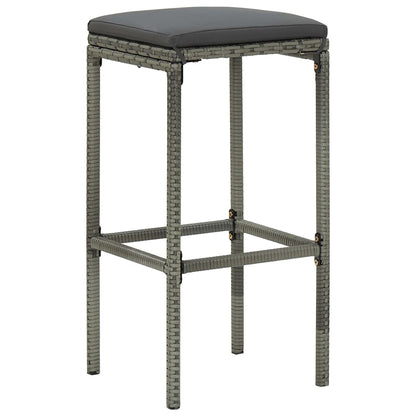 vidaXL Ensemble de bar de jardin 4 pcs avec coussins résine tressée gris