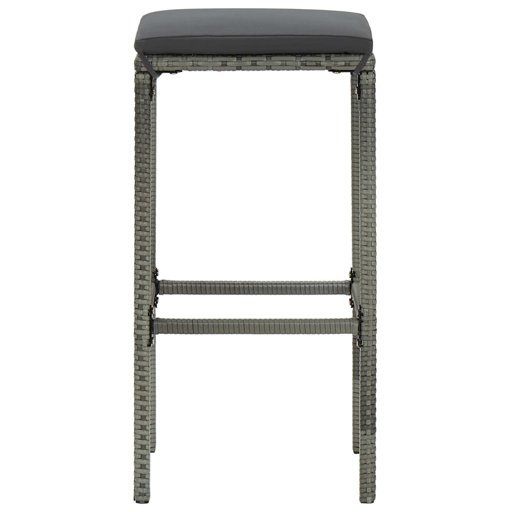 vidaXL Ensemble de bar de jardin 4 pcs avec coussins résine tressée gris