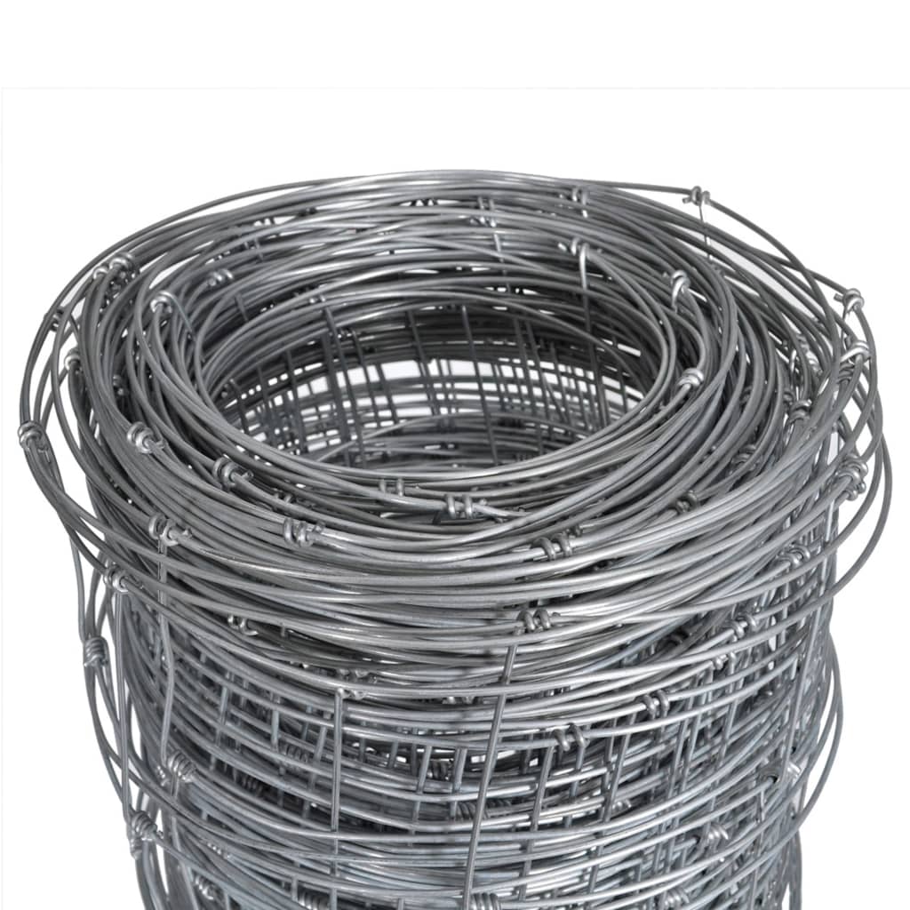 vidaXL Clôture de jardin en acier galvanisé Argenté 50x1,6 m