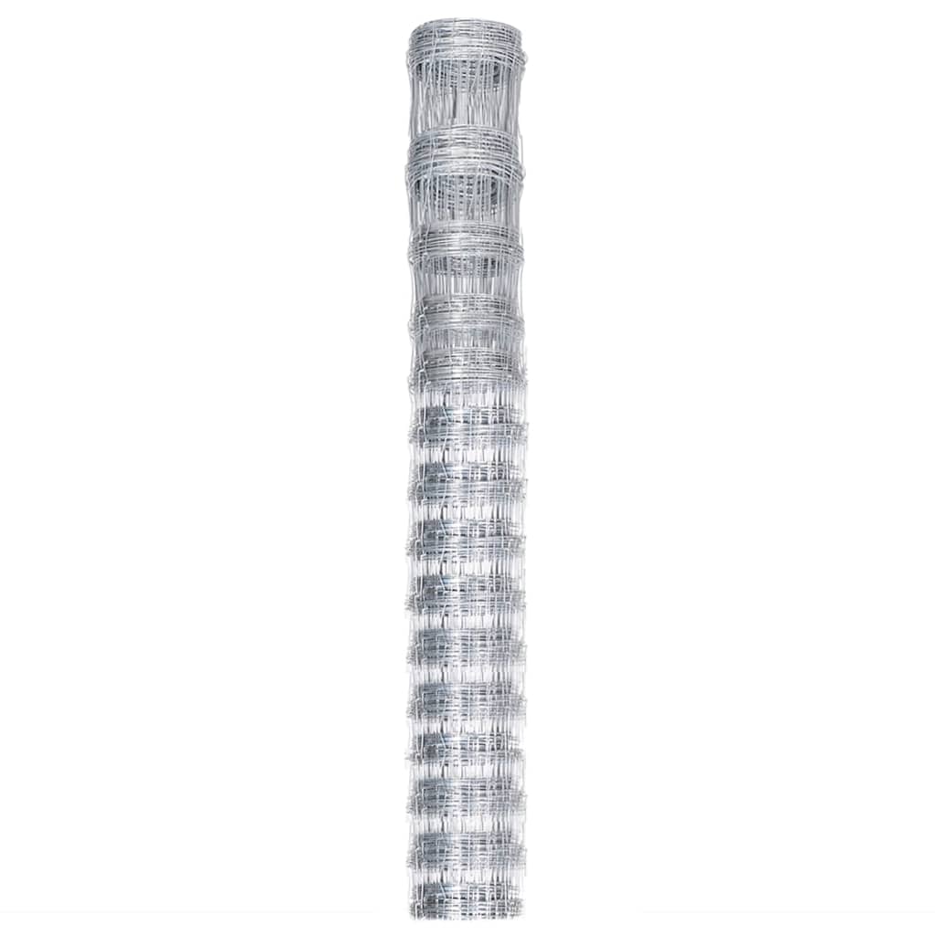 vidaXL Clôture de jardin en acier galvanisé 50x1,6 m Argentée