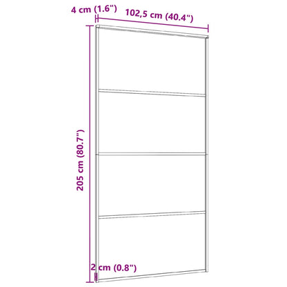 Schiebetür Aluminium und ESG Glas 102,5x205 cm Schwarz
