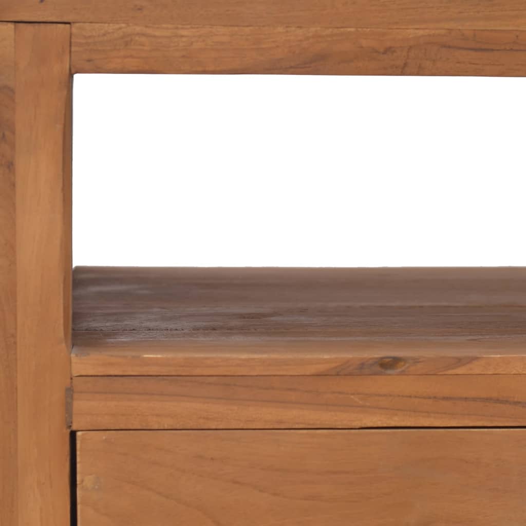 vidaXL TV-Schrank mit Rollen 80x50x42 cm Teak Massivholz