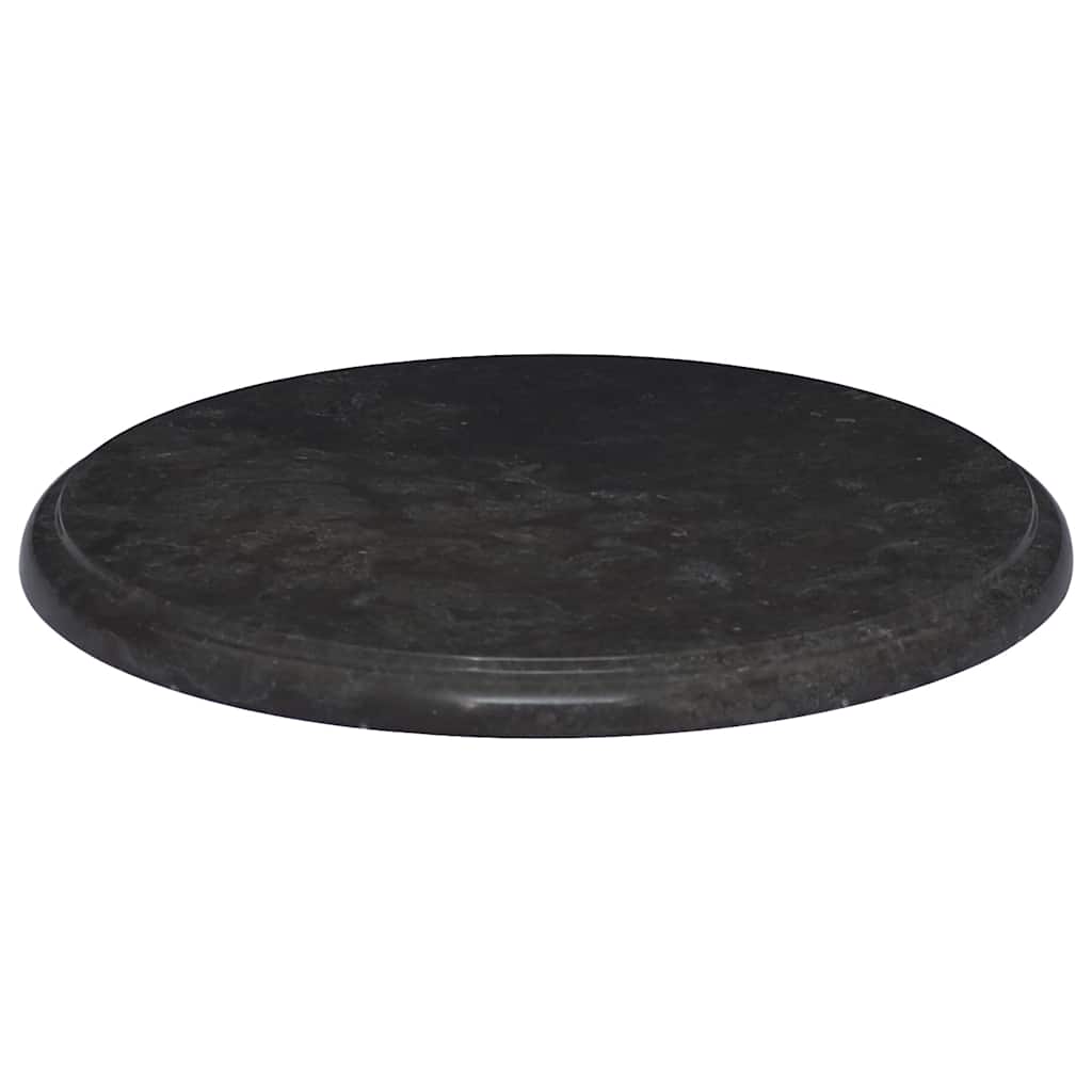 vidaXL Plateau de table Noir Ø40x2,5 cm Marbre