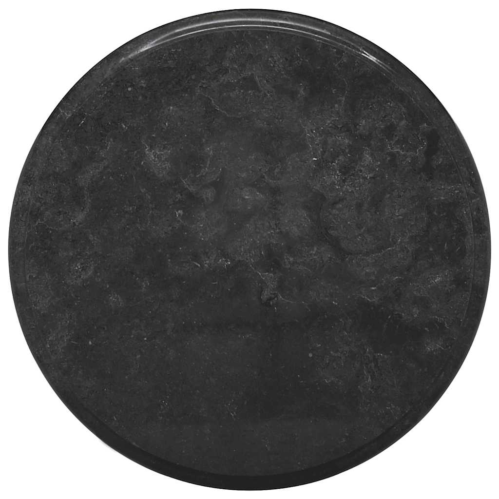 vidaXL Plateau de table Noir Ø40x2,5 cm Marbre