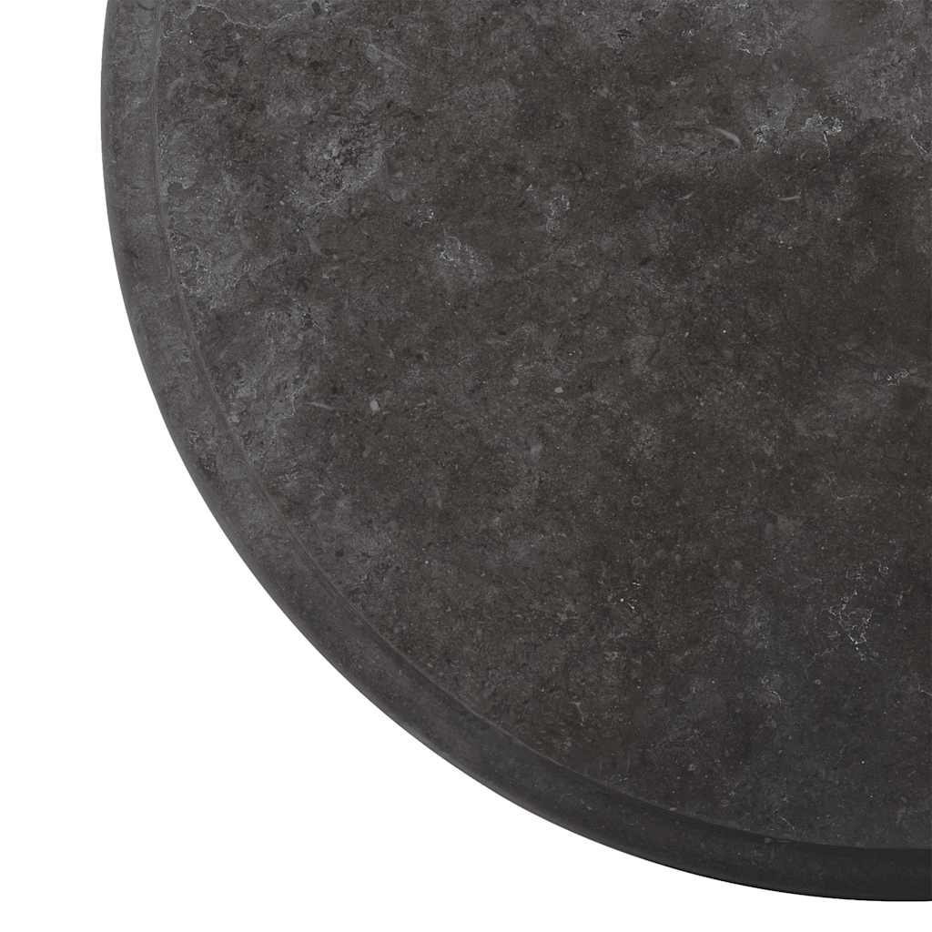 vidaXL Plateau de table Noir Ø40x2,5 cm Marbre