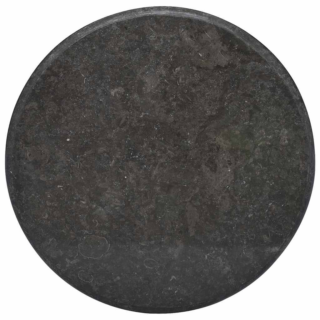vidaXL Plateau de table noir Ø60x2,5 cm Marbre