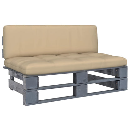 vidaXL Outdoor-Mittelsofa Paletten Imprägniertes Kiefernholz Grau