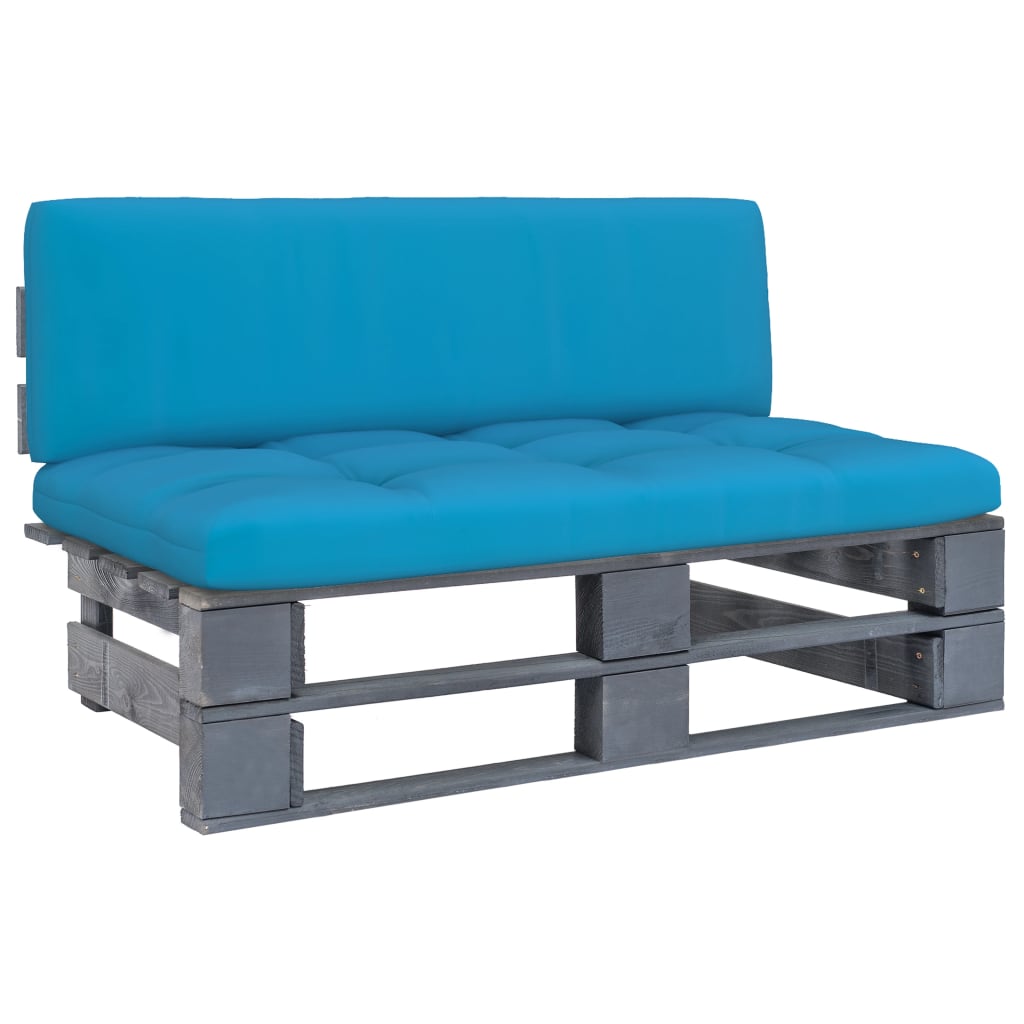 vidaXL Outdoor-Mittelsofa Paletten Imprägniertes Kiefernholz Grau