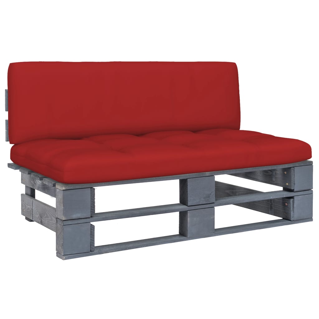 vidaXL Outdoor-Mittelsofa Paletten Imprägniertes Kiefernholz Grau