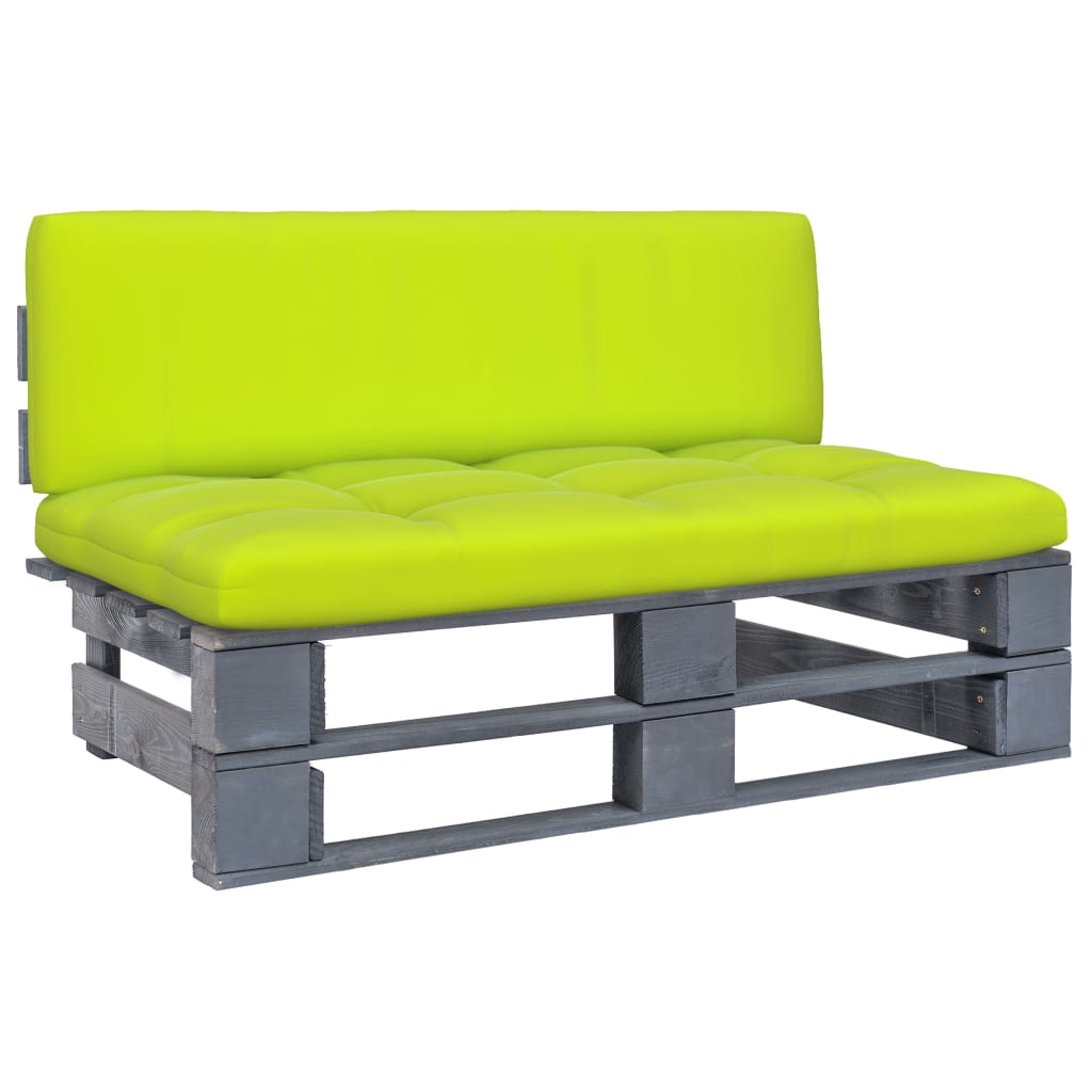 vidaXL Outdoor-Mittelsofa Paletten Imprägniertes Kiefernholz Grau