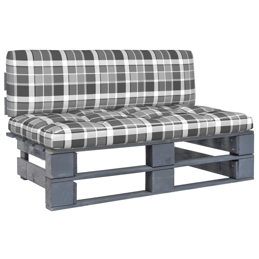vidaXL Canapé central d'extérieur de palette Pin imprégné Gris