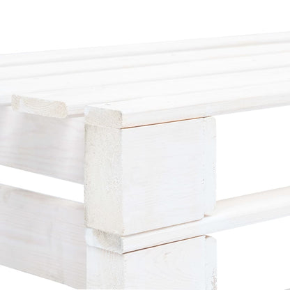 vidaXL Outdoor-Mittelsofa Paletten Kiefernholz Imprägniert Weiß