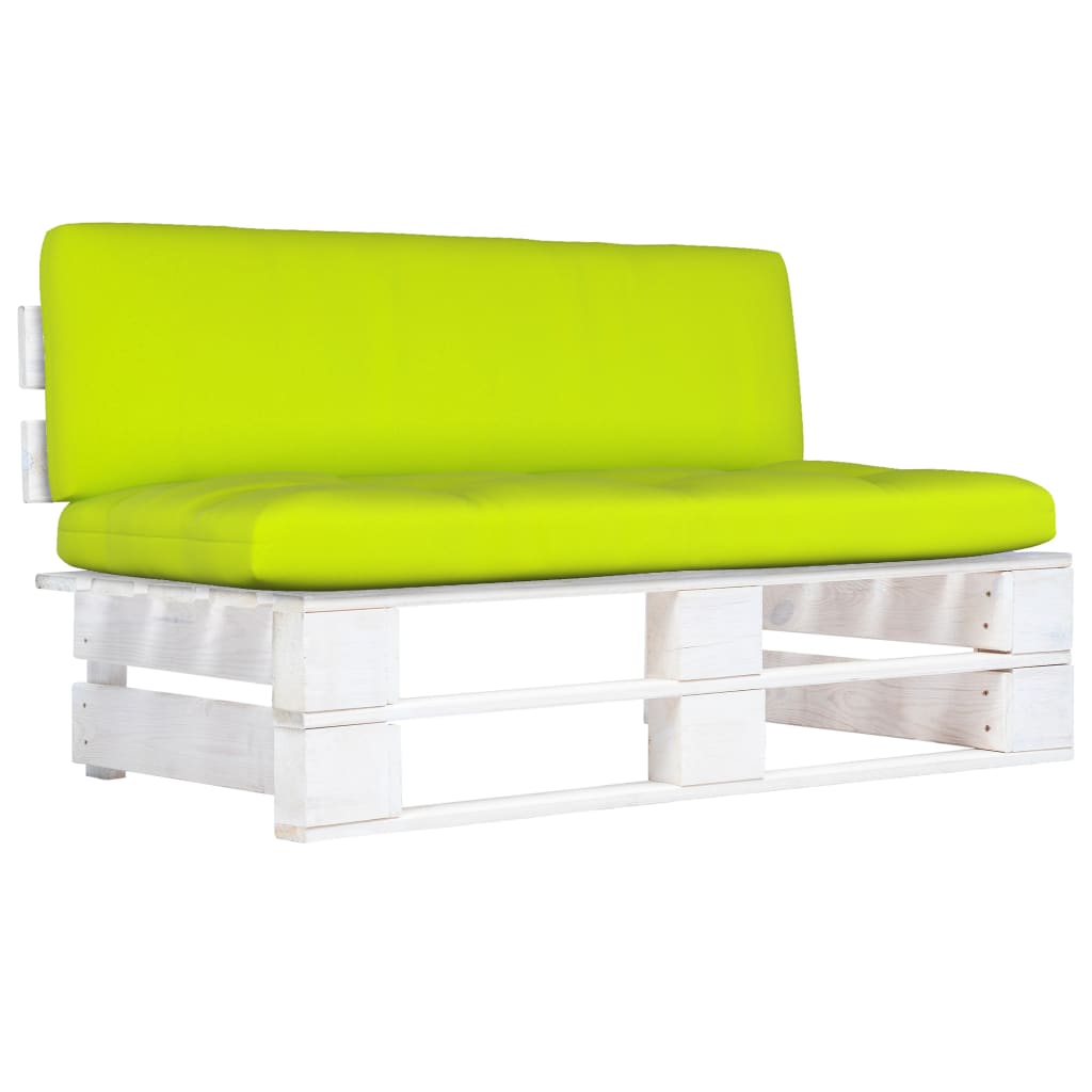 vidaXL Outdoor-Mittelsofa Paletten Kiefernholz Imprägniert Weiß
