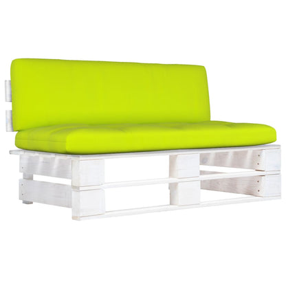 vidaXL Outdoor-Mittelsofa Paletten Kiefernholz Imprägniert Weiß