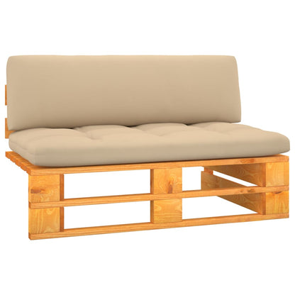 vidaXL Garten-Mittelsofa Paletten Honigbraun Imprägniertes Kiefernholz