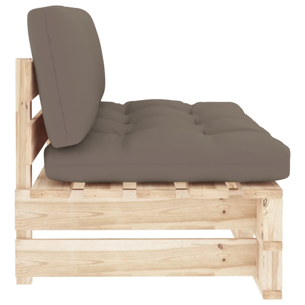 vidaXL Canapé central d'extérieur de palette Pin imprégné