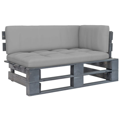 vidaXL Outdoor-Ecksofa Paletten Kiefernholz Imprägniert Grau
