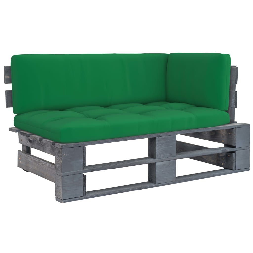 vidaXL Outdoor-Ecksofa Paletten Kiefernholz Imprägniert Grau