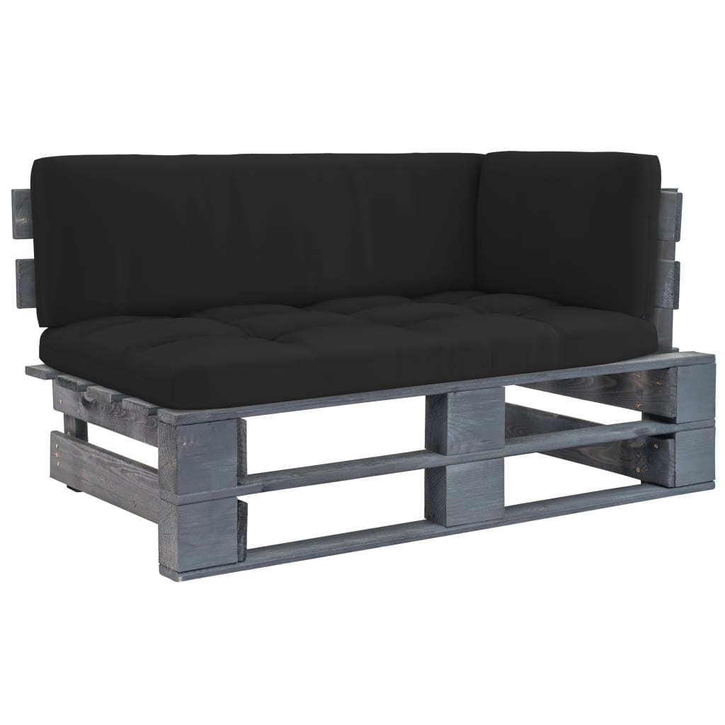 vidaXL Outdoor-Ecksofa Paletten Kiefernholz Imprägniert Grau