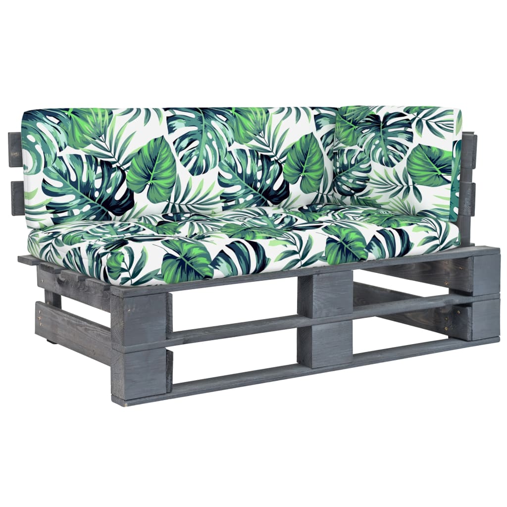vidaXL Outdoor-Ecksofa Paletten Kiefernholz Imprägniert Grau