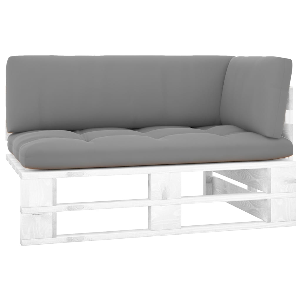 vidaXL Outdoor-Ecksofa Paletten Kiefernholz Imprägniert Weiß