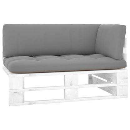 vidaXL Outdoor-Ecksofa Paletten Kiefernholz Imprägniert Weiß