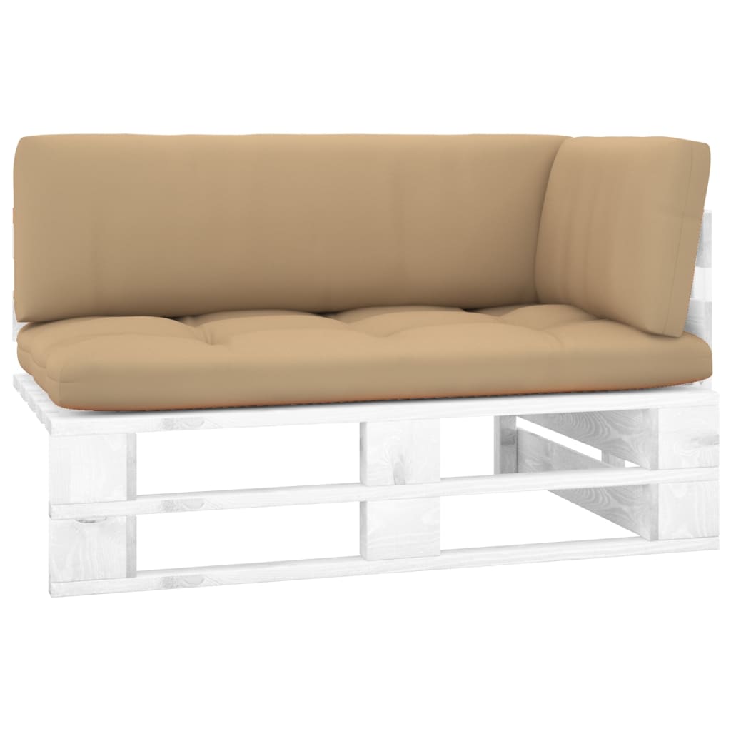 vidaXL Outdoor-Ecksofa Paletten Kiefernholz Imprägniert Weiß