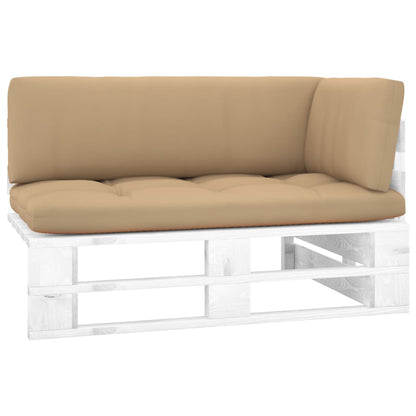 vidaXL Outdoor-Ecksofa Paletten Kiefernholz Imprägniert Weiß