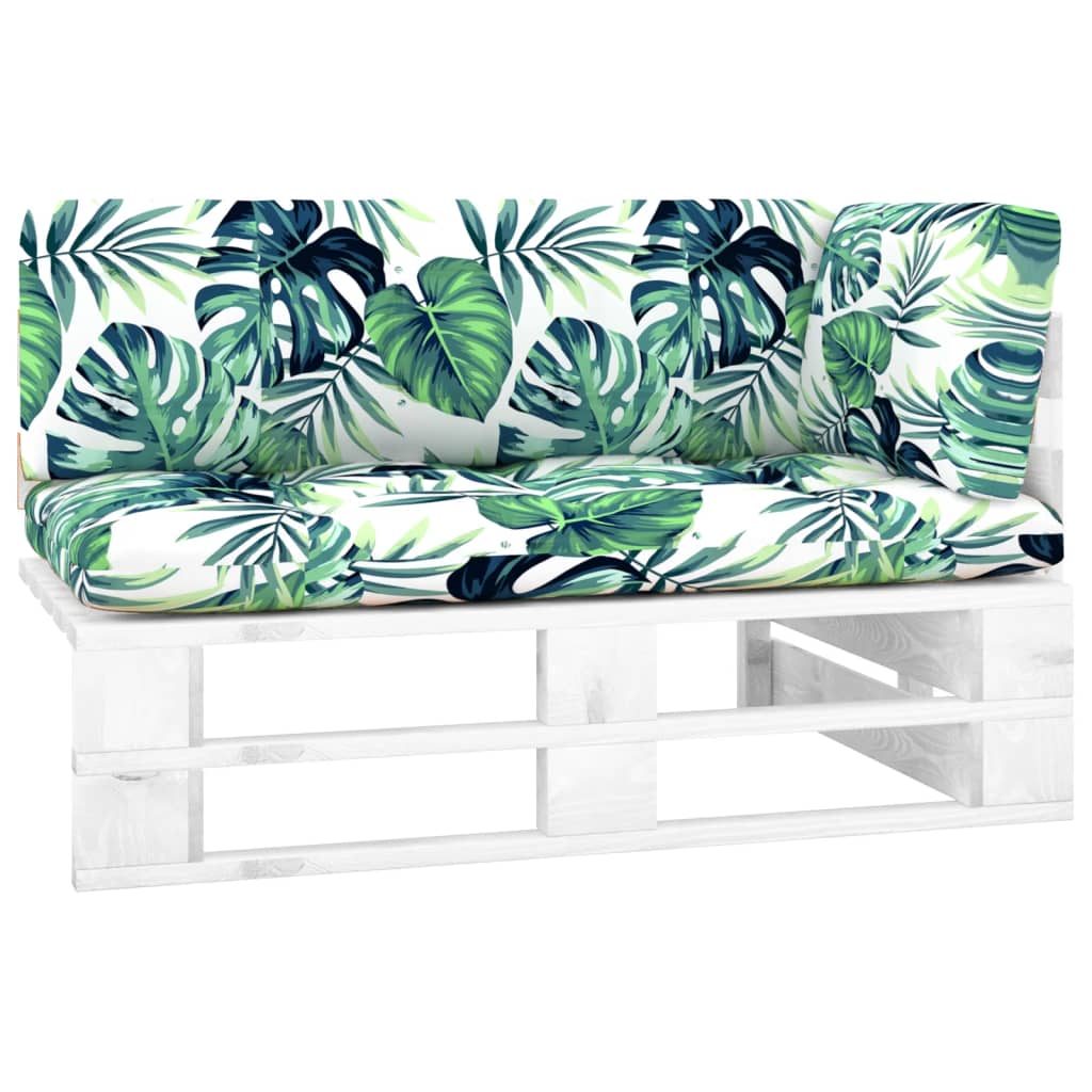 vidaXL Outdoor-Ecksofa Paletten Kiefernholz Imprägniert Weiß