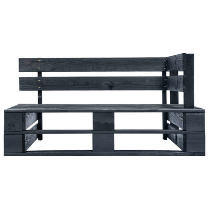 vidaXL 2-Sitzer-Palettensofa Schwarz Imprägniertes Kiefernholz
