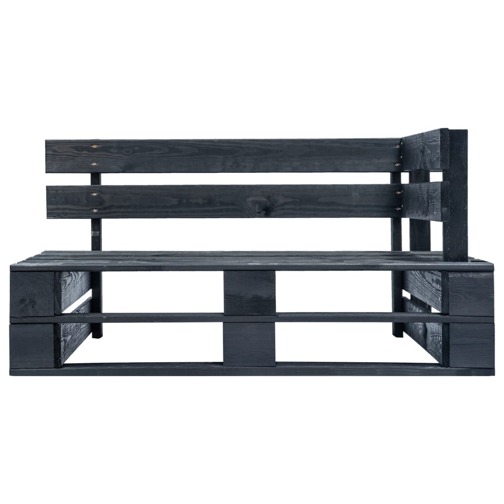 vidaXL 2-Sitzer-Palettensofa Schwarz Imprägniertes Kiefernholz