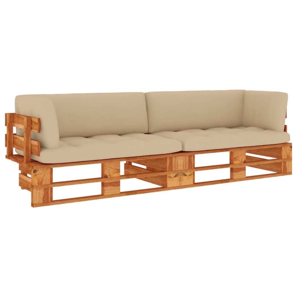 vidaXL 2-Sitzer-Palettensofa Honigbraun Imprägniertes Kiefernholz