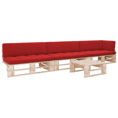 vidaXL 4-tlg. Paletten-Lounge-Set mit Kissen Imprägniertes Kiefernholz