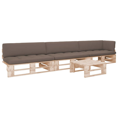 vidaXL 4-tlg. Paletten-Lounge-Set mit Kissen Imprägniertes Kiefernholz