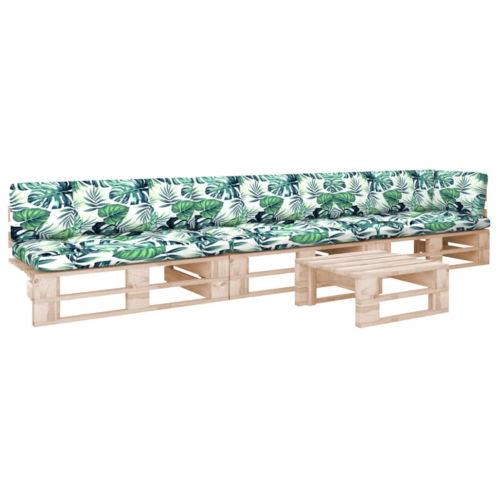 vidaXL 4-tlg. Paletten-Lounge-Set mit Kissen Imprägniertes Kiefernholz