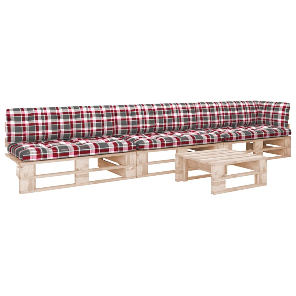 vidaXL 4-tlg. Paletten-Lounge-Set mit Kissen Imprägniertes Kiefernholz
