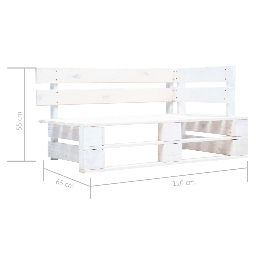 vidaXL 4-tlg. Paletten-Lounge-Set Weiß Imprägniertes Kiefernholz