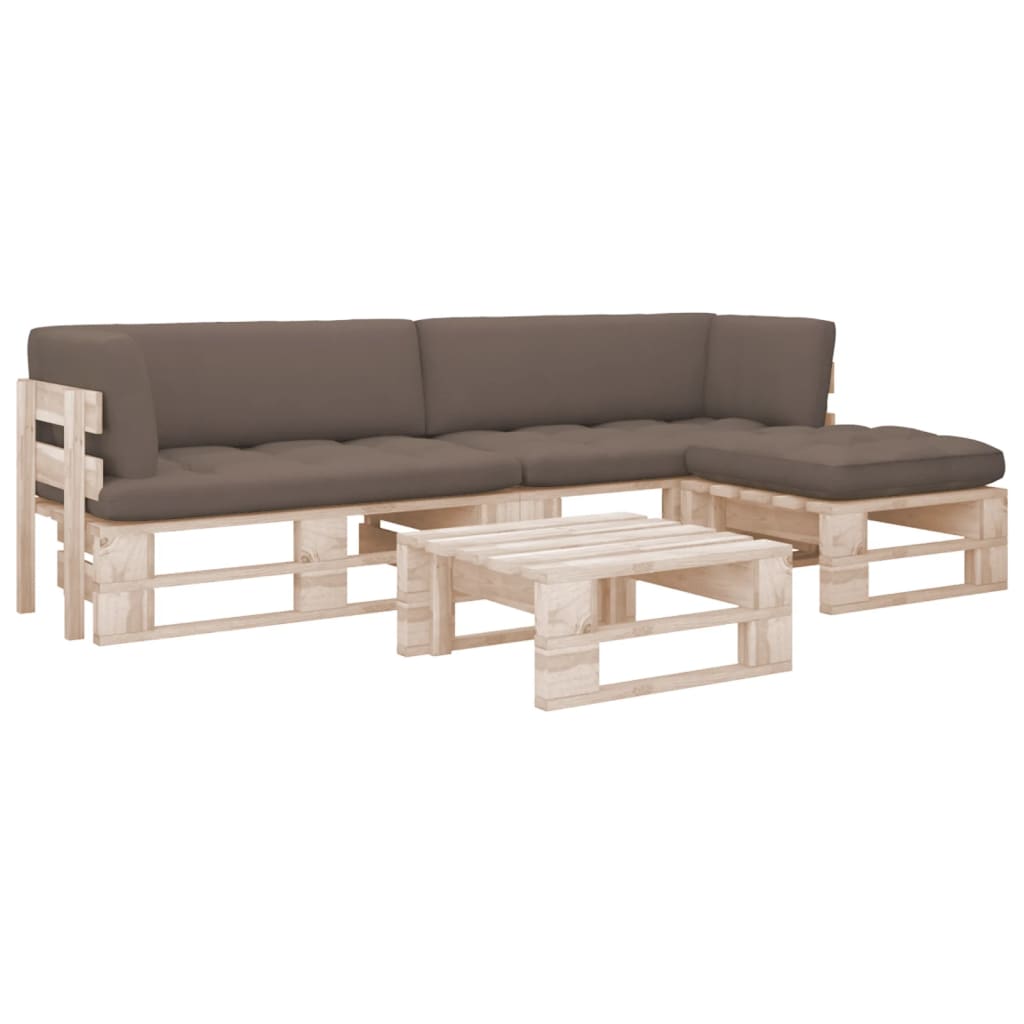 vidaXL 4-tlg. Paletten-Lounge-Set mit Kissen Imprägniertes Kiefernholz