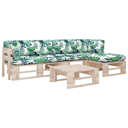 vidaXL 4-tlg. Paletten-Lounge-Set mit Kissen Imprägniertes Kiefernholz