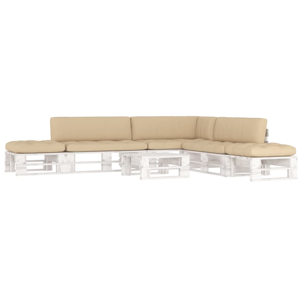vidaXL 6-tlg. Paletten-Lounge-Set Weiß Imprägniertes Kiefernholz