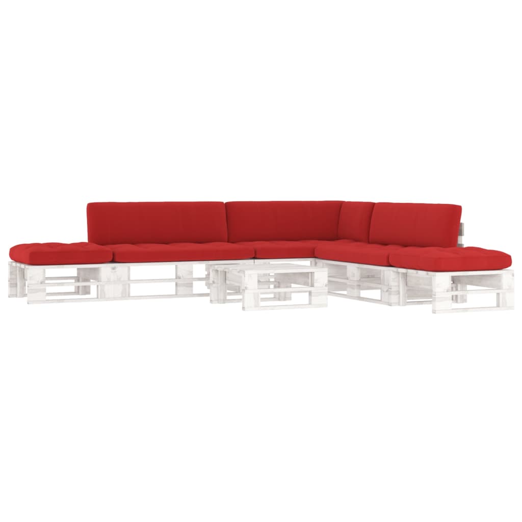 vidaXL 6-tlg. Paletten-Lounge-Set Weiß Imprägniertes Kiefernholz