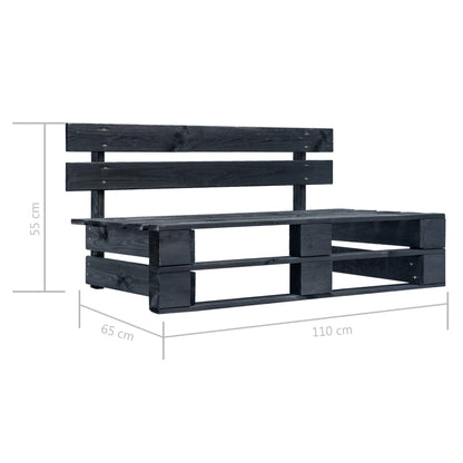 vidaXL 6-tlg. Paletten-Lounge-Set Schwarz Imprägniertes Kiefernholz