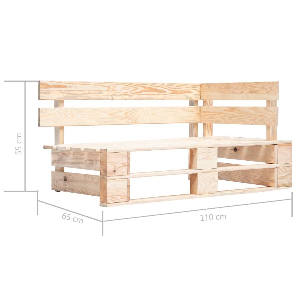 vidaXL Salon de jardin 6 pièces en palettes avec coussins Bois de pin imprégné