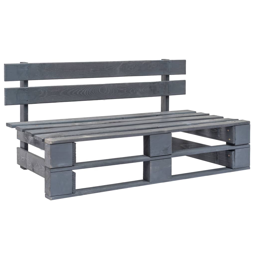 vidaXL 6-tlg. Paletten-Lounge-Set Grau Imprägniertes Kiefernholz