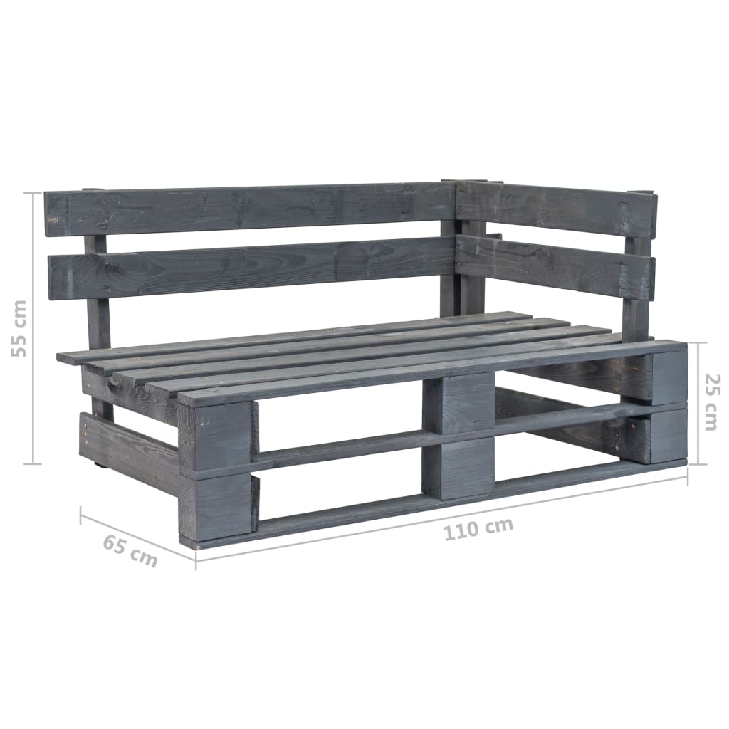 vidaXL 6-tlg. Paletten-Lounge-Set Grau Imprägniertes Kiefernholz