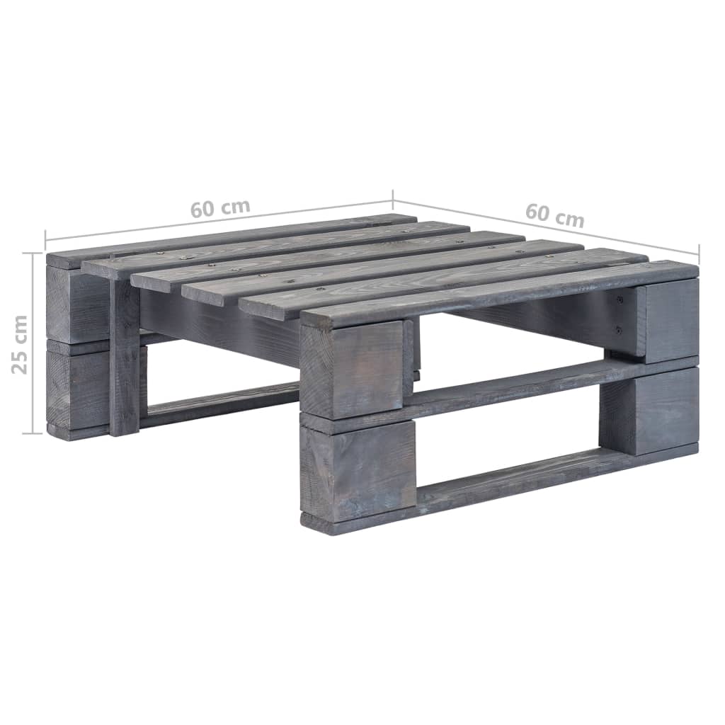 vidaXL 6-tlg. Paletten-Lounge-Set Grau Imprägniertes Kiefernholz